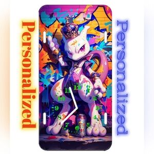 Pokemon Mew Colorful Personalized Retro Wall Clock